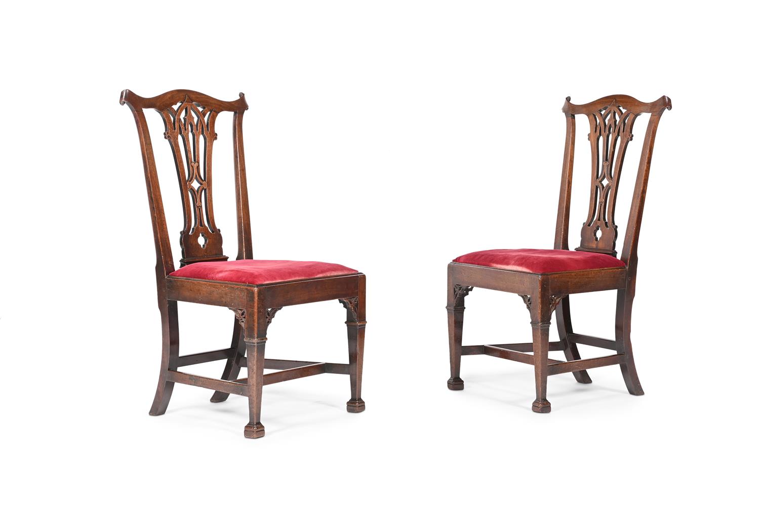 A PAIR OF GEORGE III MAHOGANY CHAIRS, CIRCA 1760