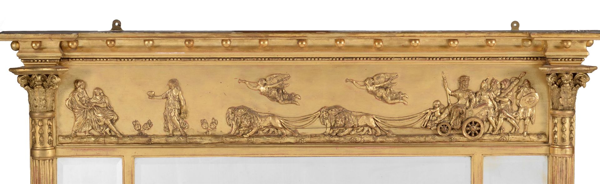 A GILTWOOD AND GILT GESSO OVERMANTEL WALL MIRROR, EARLY 19TH CENTURY - Image 2 of 4