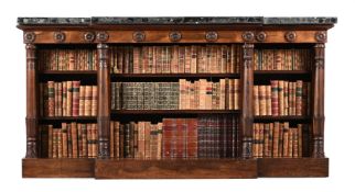Y A WILLIAM IV ROSEWOOD BREAKFRONT BOOKCASE, CIRCA 1835