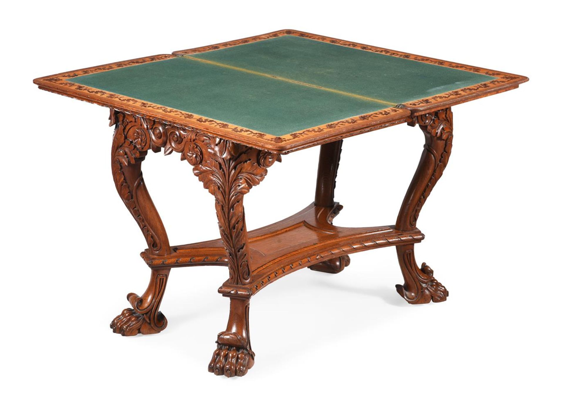 Y A GEORGE IV BURR OAK, ASH AND WALNUT CENTRE CARD TABLE, ATTRIBUTED TO GILLOWS, CIRCA 1830 - Image 4 of 15