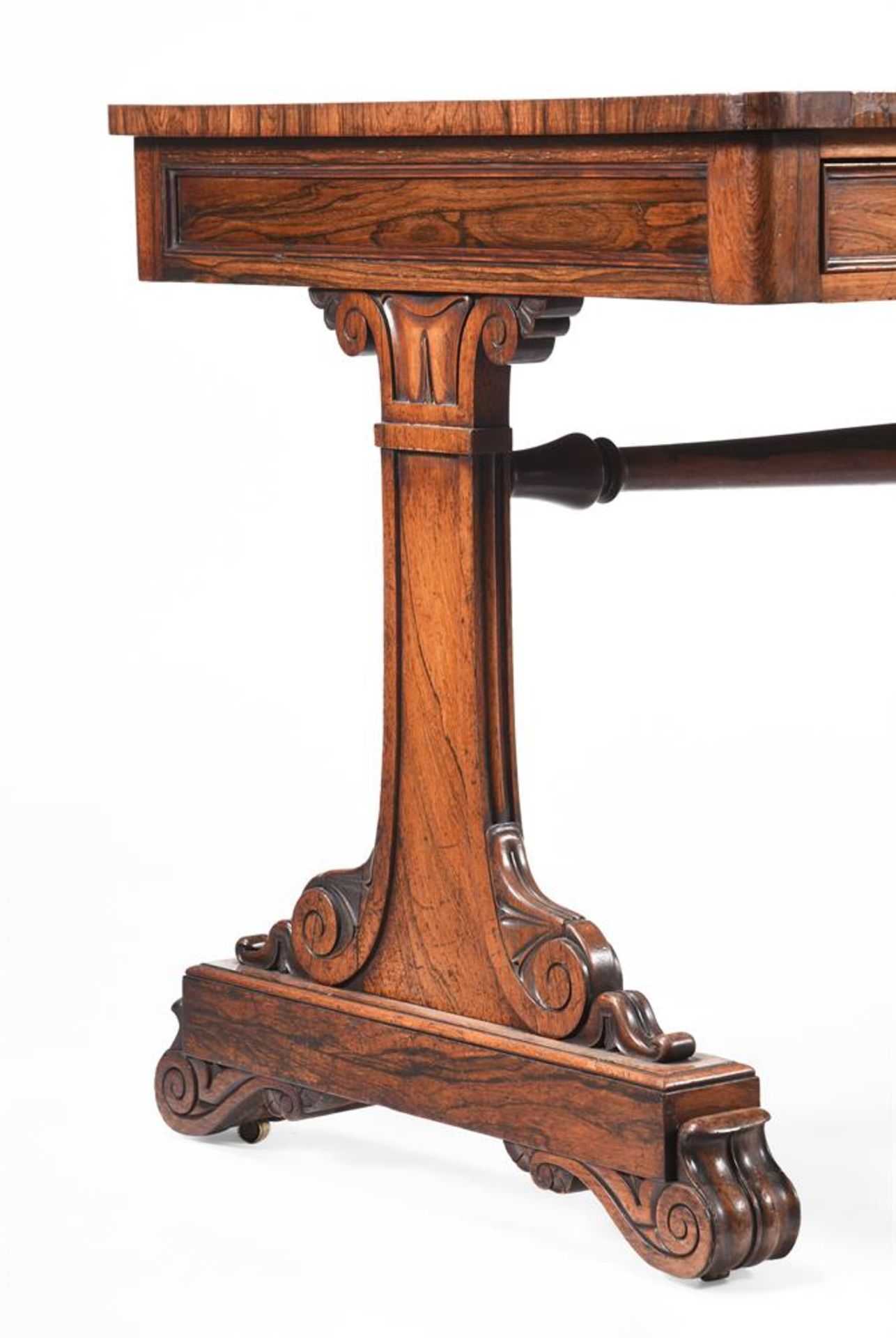 Y A GEORGE IV ROSEWOOD LIBRARY TABLE, IN THE MANNER OF GILLOWS, CIRCA 1825 - Image 4 of 4