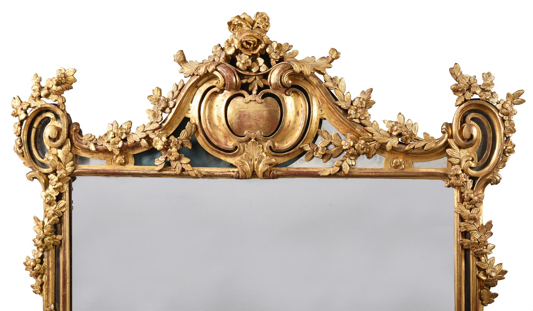 A LARGE FRENCH CARVED GILTWOOD MIRROR, IN RÉGENCE STYLE, 19TH CENTURY - Image 2 of 5