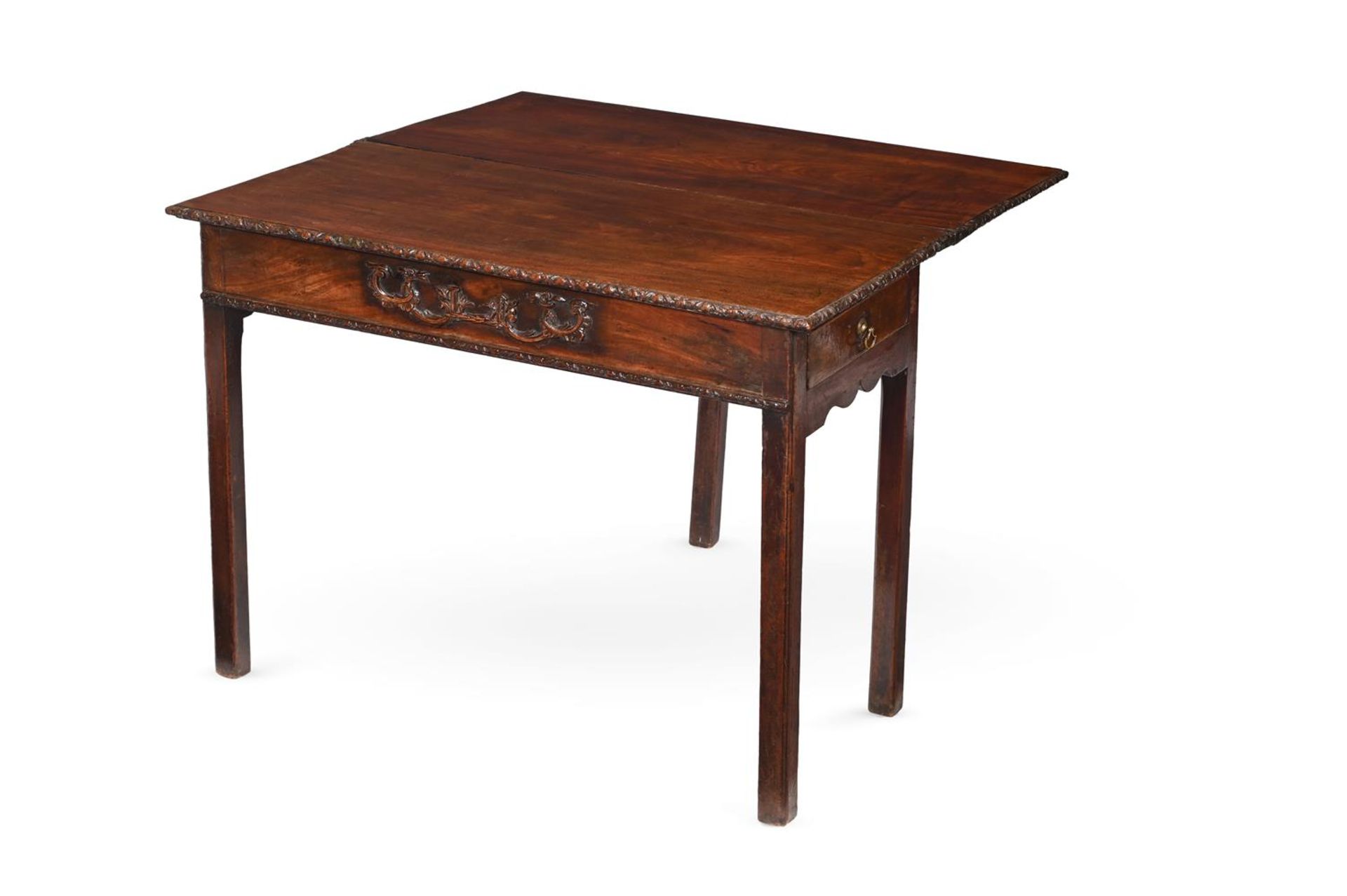 A GEORGE II MAHOGANY FOLDING TEA TABLE, IN THE MANNER OF THOMAS CHIPPENDALE, MID 18TH CENTURY - Image 2 of 2