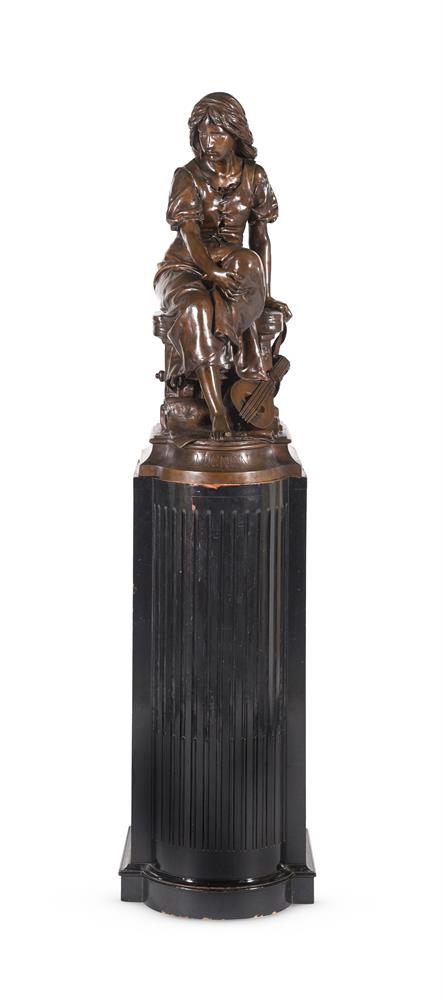 EUGENE AIZELIN (FRENCH, 1821-1902) A LARGE FRENCH BRONZE FIGURE 'MIGNON', LATE 19TH CENTURY