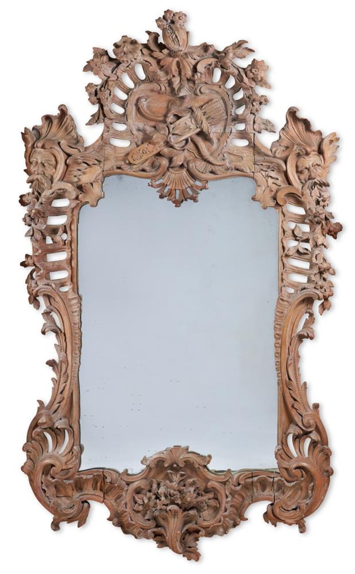 A FINELY CARVED PINE PIER MIRROR, EARLY 19TH CENTURY