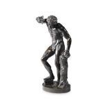 AFTER DUCHEMIN- A 'GRAND TOUR' BRONZE OF THE DANCING FAUN WITH CYMBALS, MID/LATE 19TH CENTURY