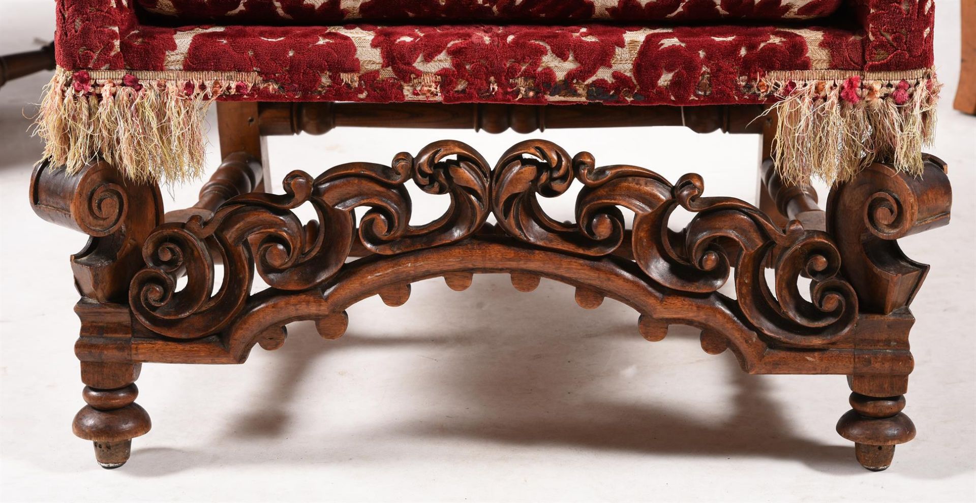 A SET OF THREE WALNUT WING ARMCHAIRS, IN WILLIAM & MARY STYLE, - Image 3 of 5