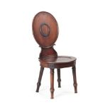 A GEORGE III MAHOGANY HALL CHAIR, CIRCA 1815