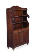 Y A REGENCY ROSEWOOD AND BRASS MARQUETRY OPEN BOOKCASE, CIRCA 1815