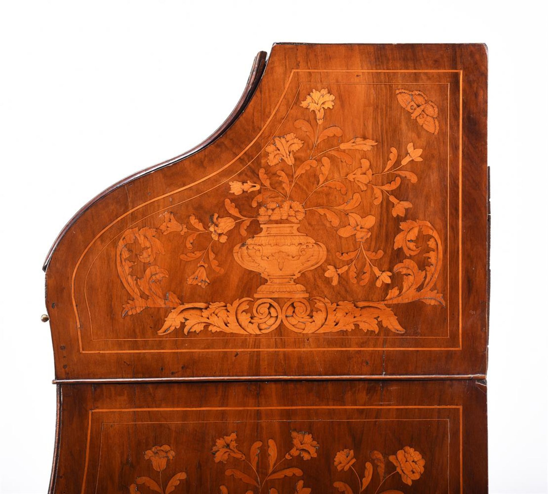 A DUTCH WALNUT AND FLORAL MARQUETRY BUREAU, LATE 18TH CENTURY - Image 6 of 6