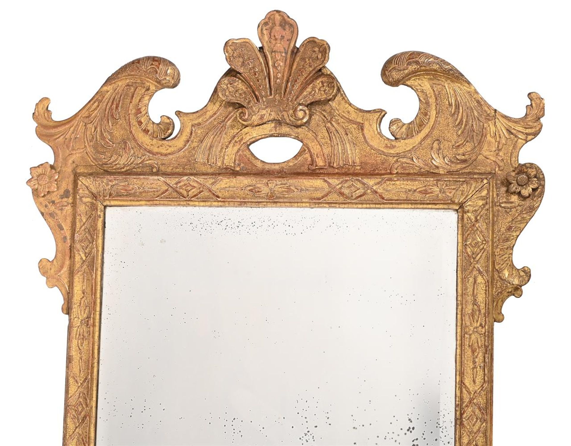 A GEORGE II CARVED GILT GESSO MIRROR, CIRCA 1730-40 - Image 2 of 3