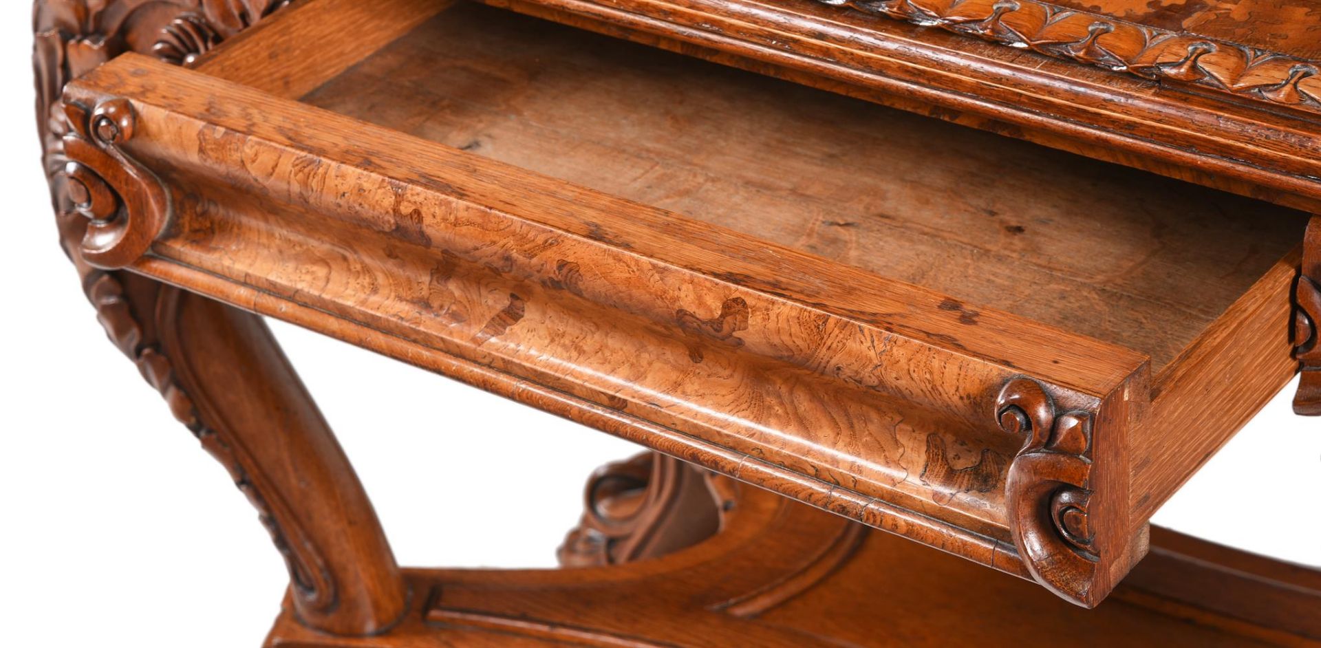 Y A GEORGE IV BURR OAK, ASH AND WALNUT CENTRE CARD TABLE, ATTRIBUTED TO GILLOWS, CIRCA 1830 - Image 10 of 15