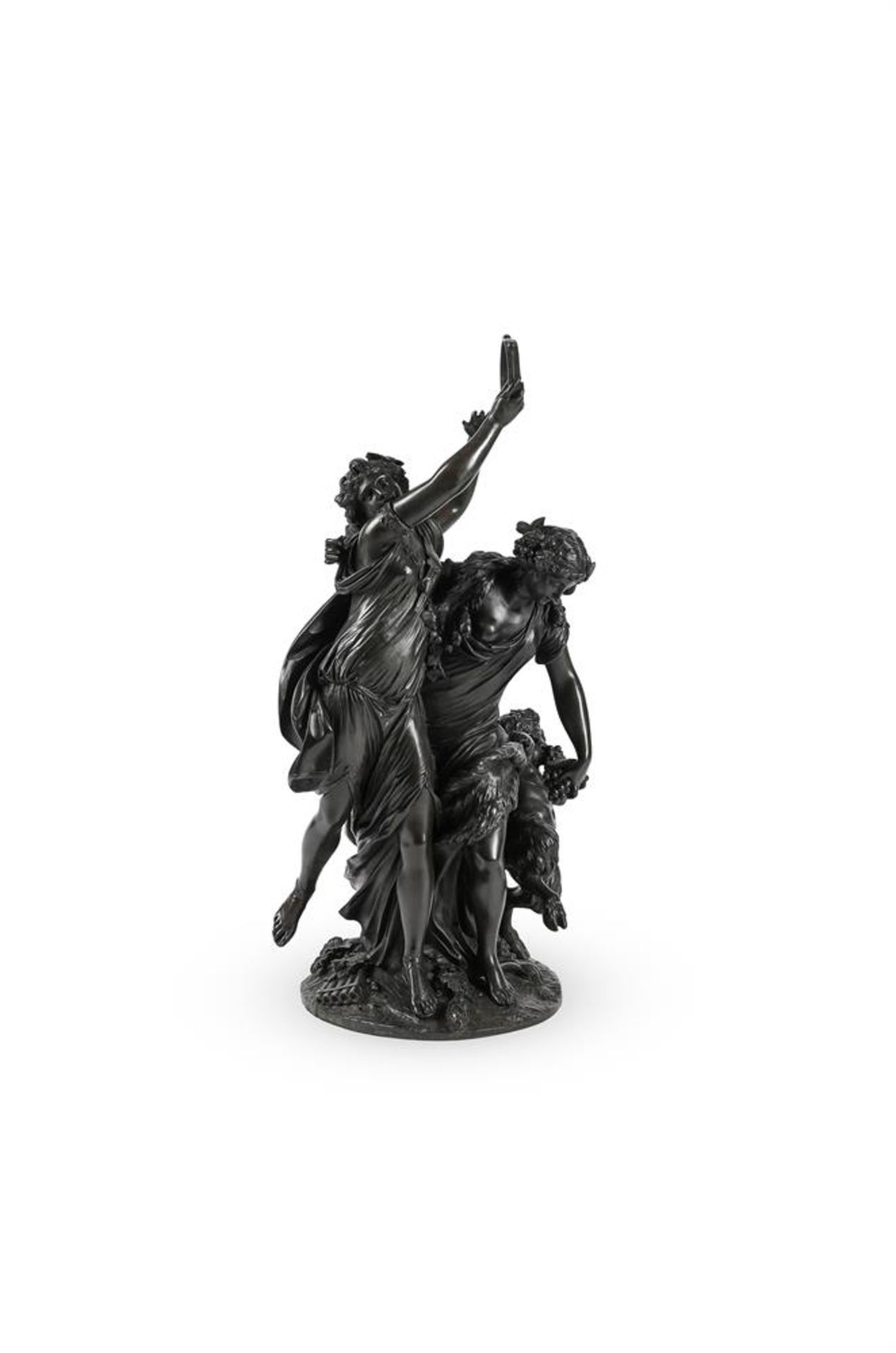 AFTER CLAUDE MICHEL CLODION, A LARGE BRONZE FIGURAL GROUP OF BACCHIC REVELLERS, 19TH CENTURY