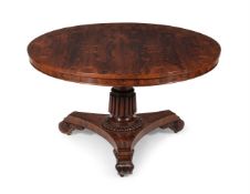Y A WILLIAM IV ROSEWOOD CENTRE TABLE, CIRCA 1835