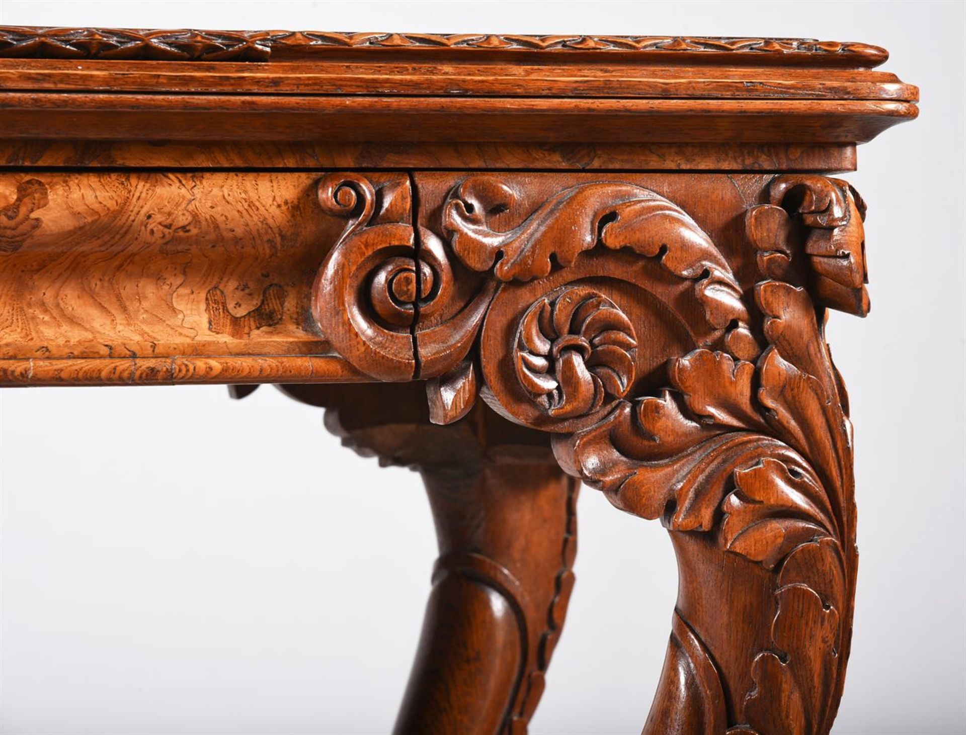 Y A GEORGE IV BURR OAK, ASH AND WALNUT CENTRE CARD TABLE, ATTRIBUTED TO GILLOWS, CIRCA 1830 - Image 8 of 15