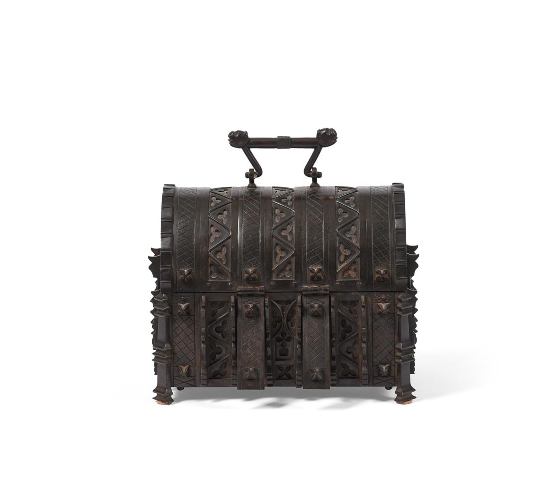 A CONTINENTAL GOTHIC IRON DOMED CASKET, IN THE 16TH CENTURY MANNER, 19TH CENTURY - Image 3 of 3