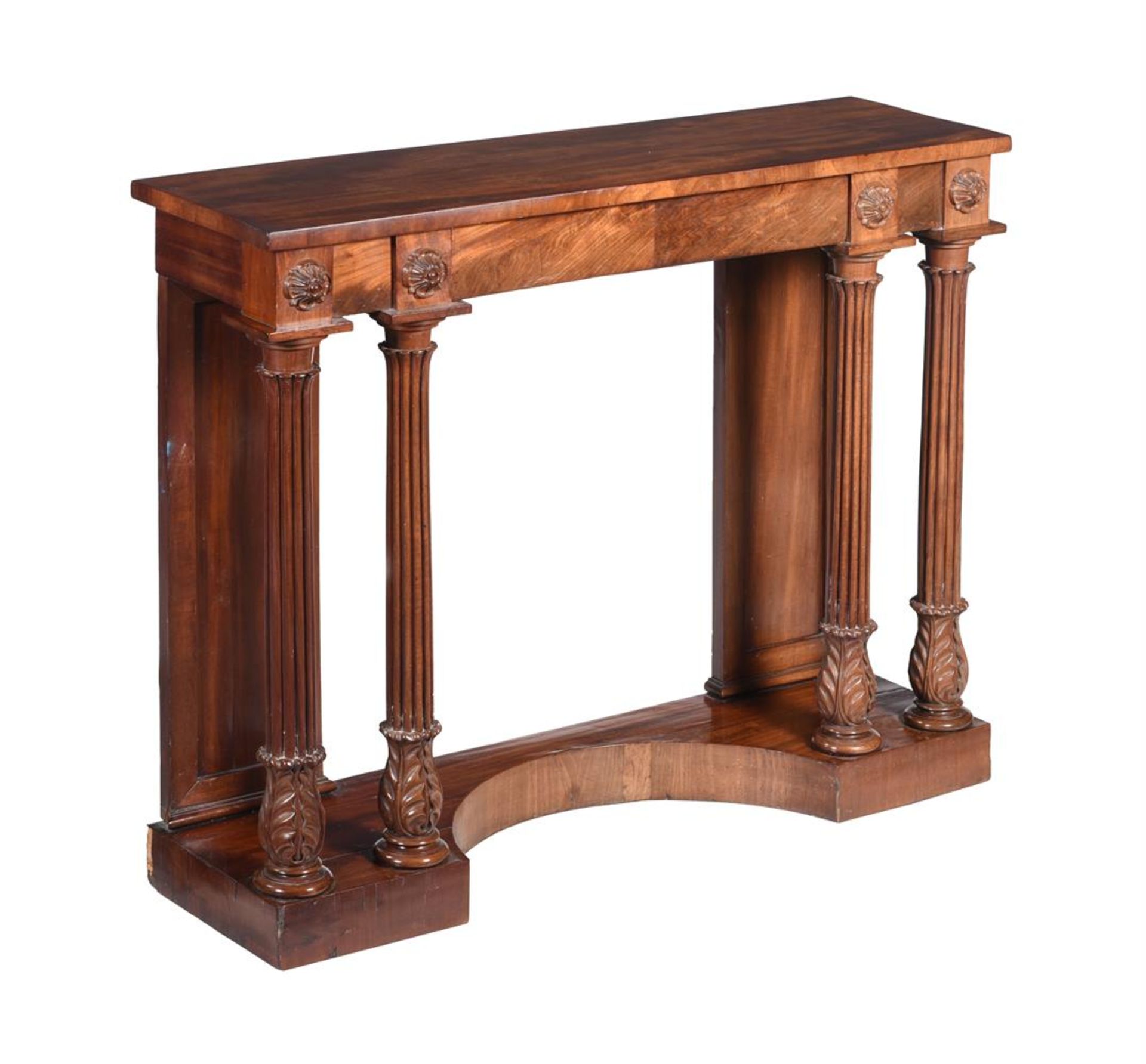 A MAHOGANY CONSOLE OR SIDE TABLE, SECOND QUARTER 19TH CENTURY