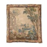 A LOUIS XV AUBUSSON PASTORAL TAPESTRY, THIRD QUARTER 18TH CENTURY