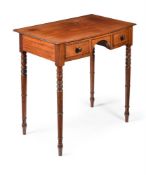 Y A GEORGE III MAHOGANY AND ROSEWOOD CROSSBANDED BOWFRONT SIDE TABLE, CIRCA 1790