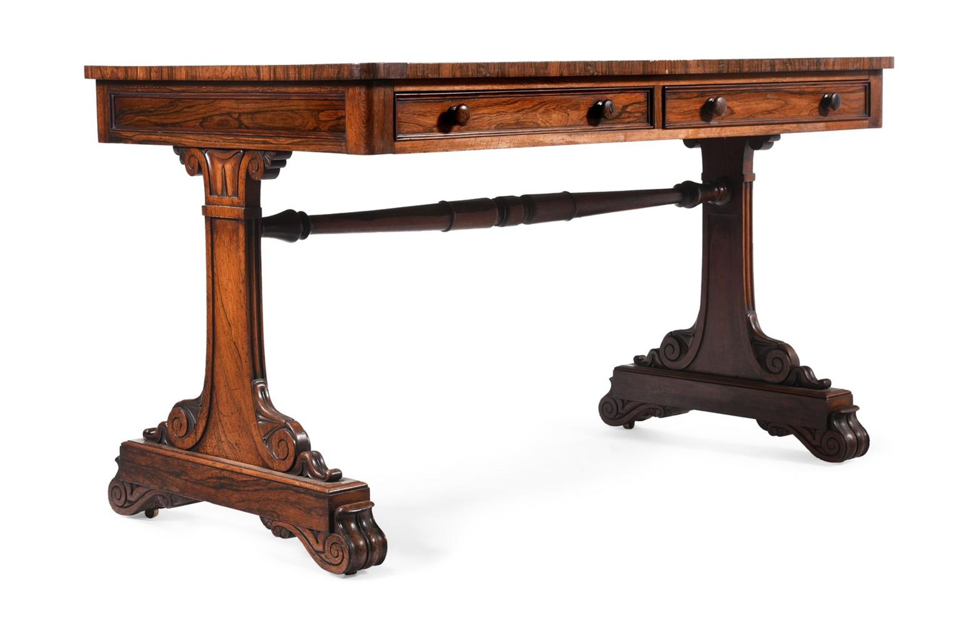 Y A GEORGE IV ROSEWOOD LIBRARY TABLE, IN THE MANNER OF GILLOWS, CIRCA 1825 - Image 3 of 4