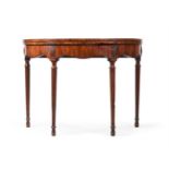 Y A GEORGE III MAHOGANY SEMI-ELLIPTICAL CARD TABLE, IN THE MANNER OF JOHN LINNELL, CIRCA 1770