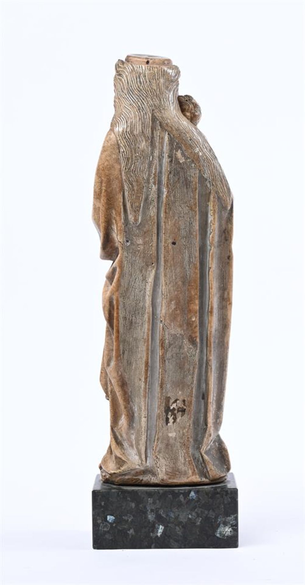A GOTHIC CARVED ALABASTER FIGURE OF THE VIRGIN AND CHILD, 14TH CENTURY - Image 9 of 9