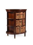 A MAHOGANY AND GILT BRASS MOUNTED OVAL OPEN BOOKCASE, SECOND HALF 19TH CENTURY