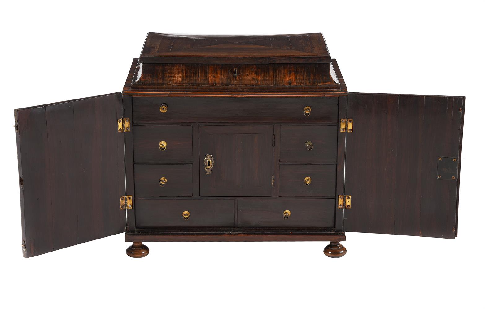 Y A ROSEWOOD AND EXOTIC TIMBER TABLE CABINET, PROBABLY INDO-PORTUGUESE - Image 5 of 5