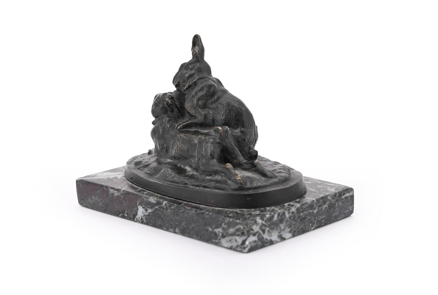 λ IRÉNÉE ROCHARD (FRENCH, 1906-1984), A BRONZE MODEL OF TWO RABBITS - Image 2 of 6