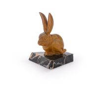 ALFRED JOREL (FRENCH, 1860-1927), A BRONZE MODEL OF A SEATED RABBIT