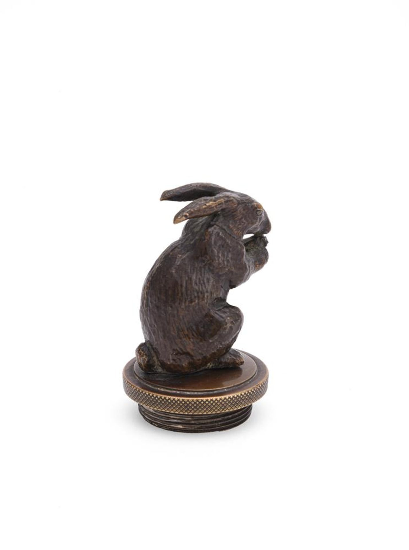FRENCH SCHOOL, A BRONZE RADIATOR CAP MODELLED AS A STANDING RABBIT - Image 3 of 4