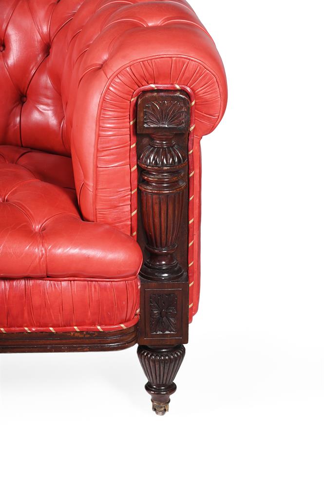 A VICTORIAN MAHOGANY AND UPHOLSTERED 'CHESTERFIELD' SOFA, LAST QUARTER 19TH CENTURY - Image 3 of 3