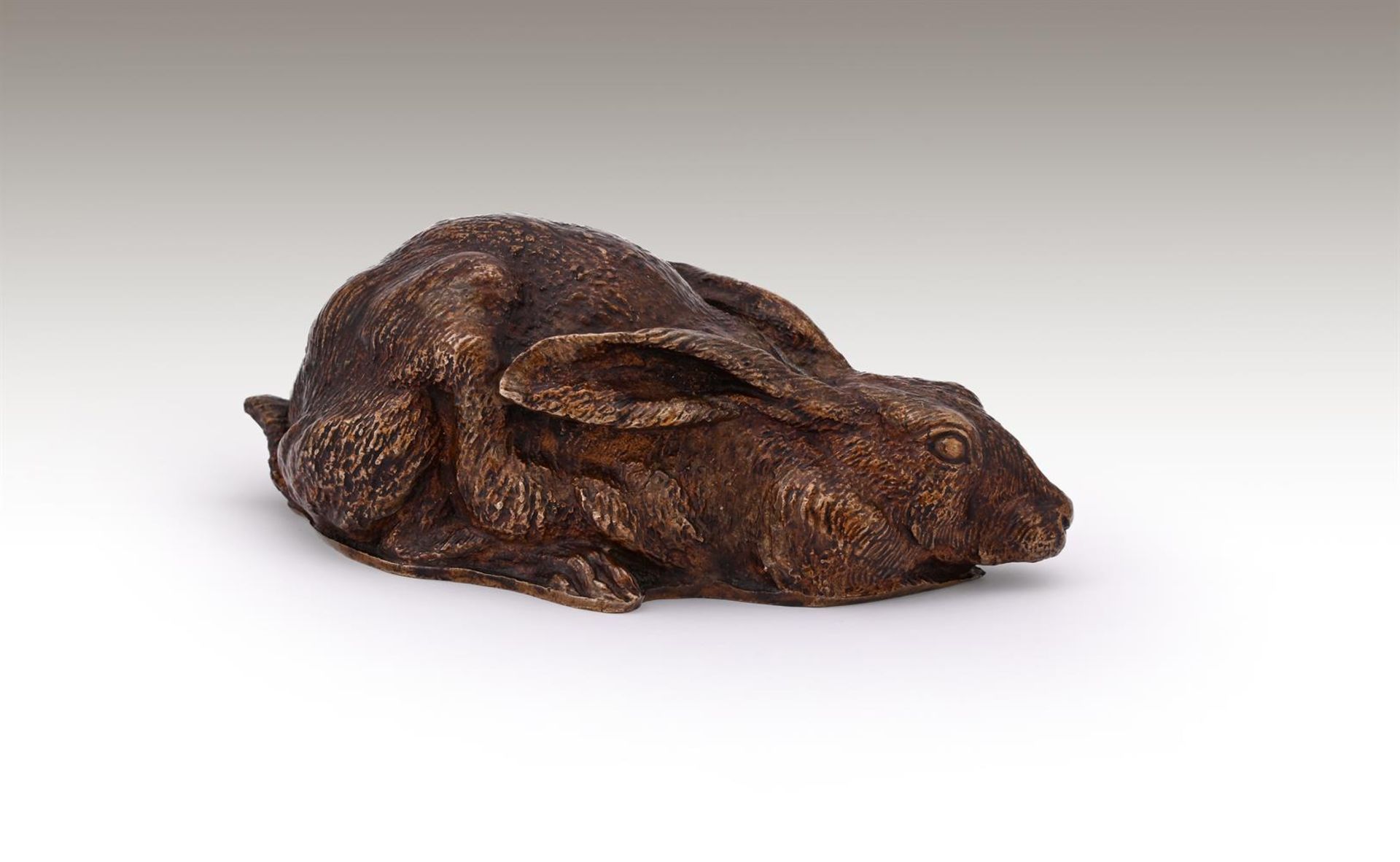 IN THE MANNER OF FERDINAND PAUTROT, A BRONZE MODEL OF A RABBIT LYING DOWN - Image 4 of 4
