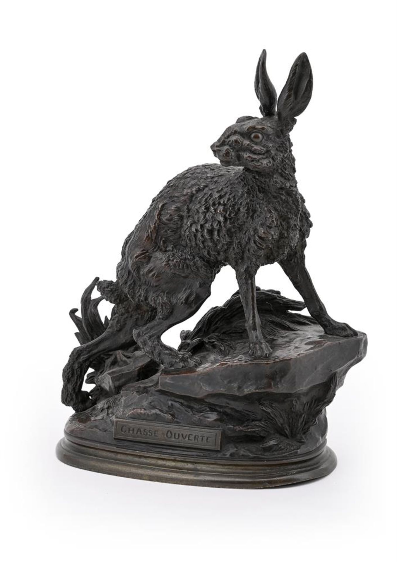 JULES MOIGNIEZ (FRENCH, 1835-1894), A RARE PAIR OF BRONZE MODELS OF HARES - Bild 6 aus 9