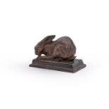 CHARLES GREMION (FRENCH, 19TH/20TH CENTURY), A BRONZE MODEL OF A HARE GROOMING