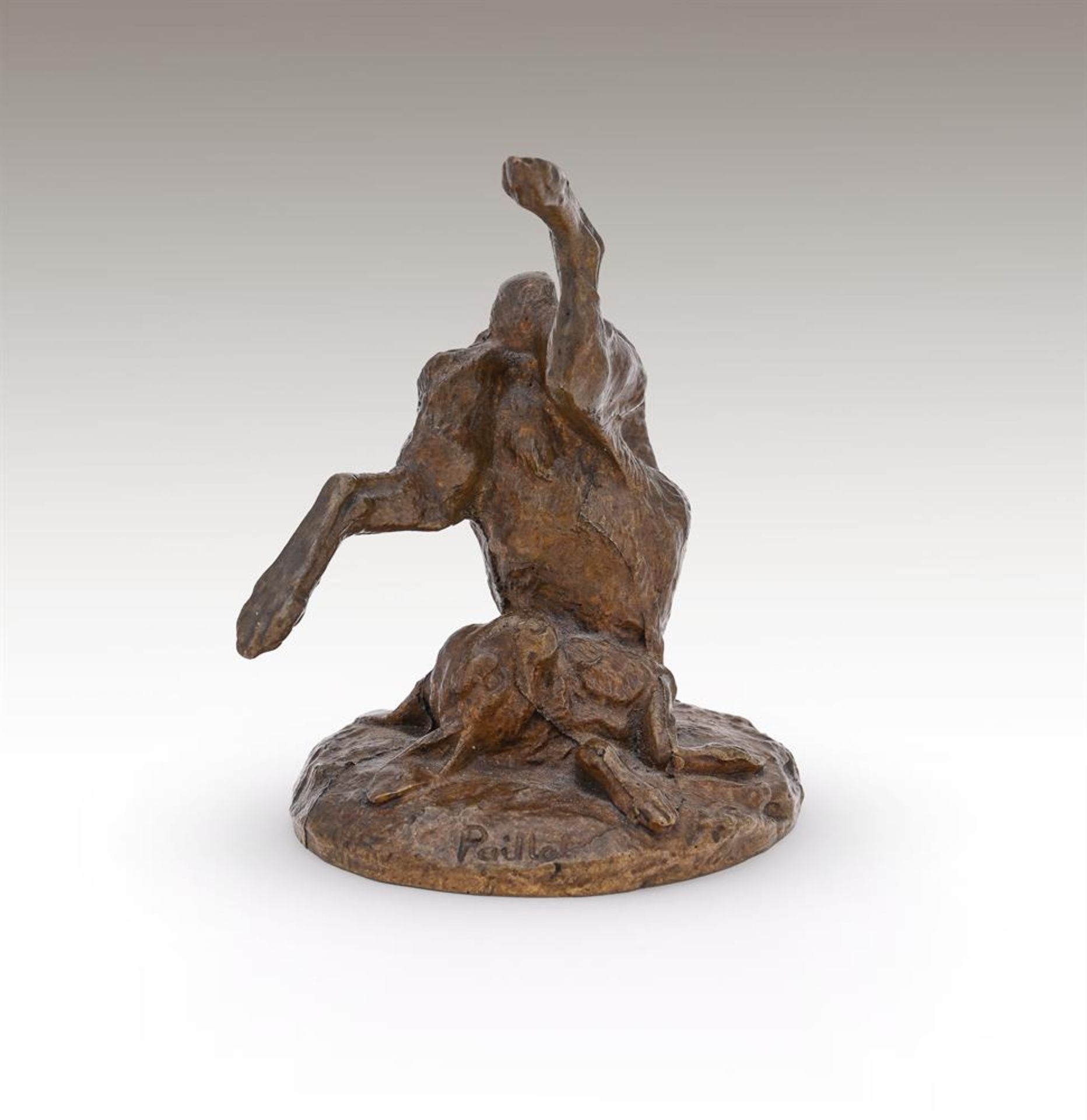 CHARLES PAILLET (FRENCH, 1871-1937), A BRONZE GROUP OF A SUMMERSAULTING HARE - Bild 5 aus 5