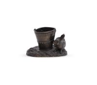 JULES MOIGNIEZ (FRENCH, 1835-1894), A BRONZE MODEL OF A RABBIT WITH A BUCKET