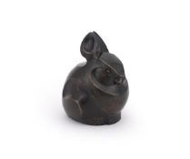 AURORE TEUIER (FRENCH, 20TH CENTURY), A LIMITED EDITION BRONZE MODEL OF A RABBIT