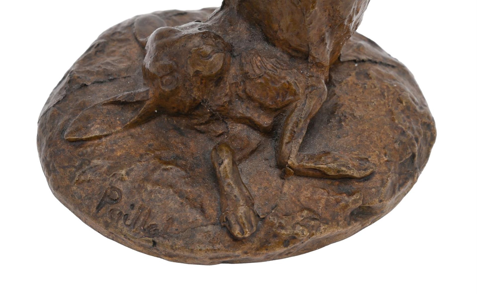 CHARLES PAILLET (FRENCH, 1871-1937), A BRONZE GROUP OF A SUMMERSAULTING HARE - Bild 3 aus 5