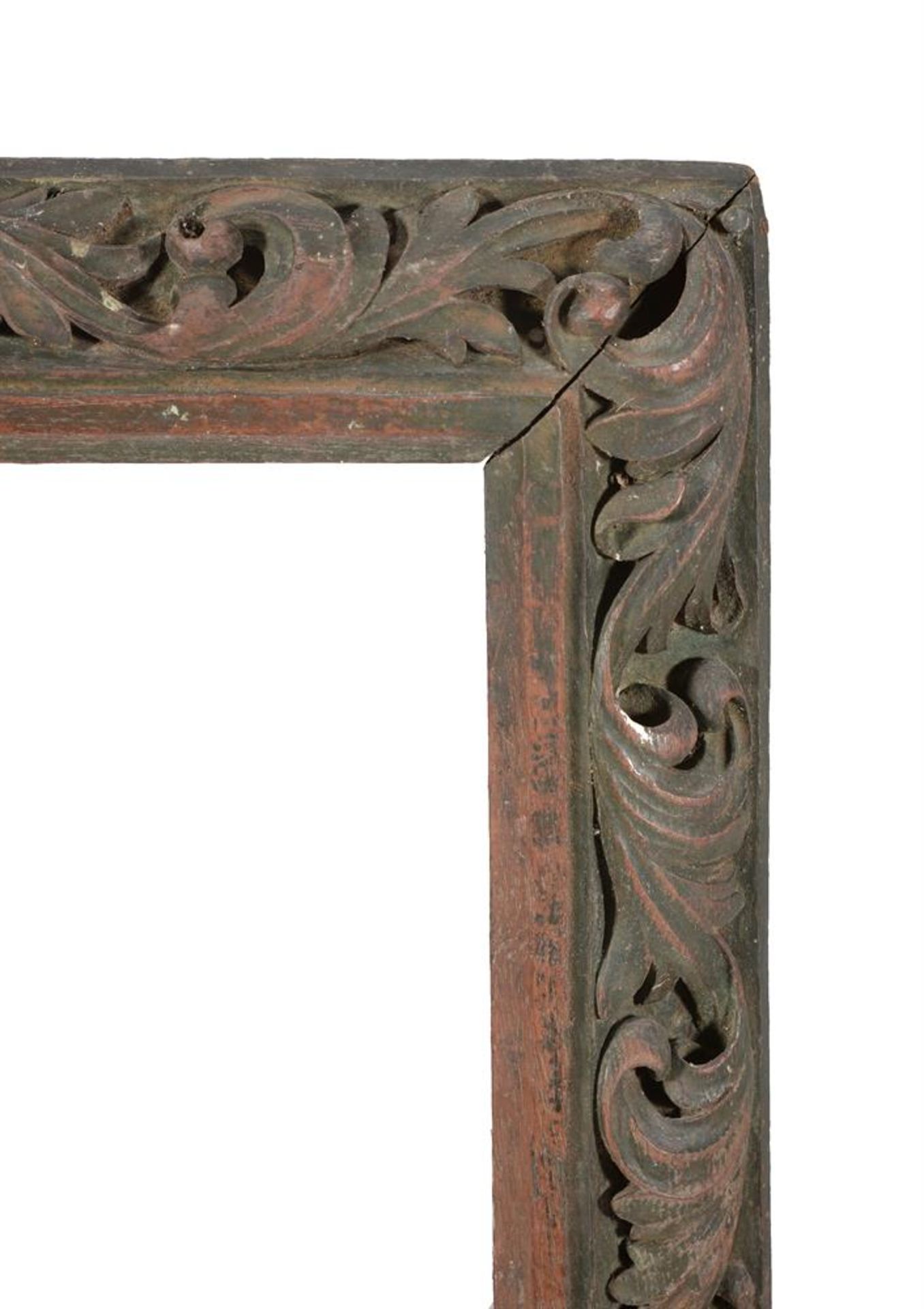 A GEORGE II CARVED AND PAINTED WOOD FRAME, CIRCA 1740 - Image 2 of 4