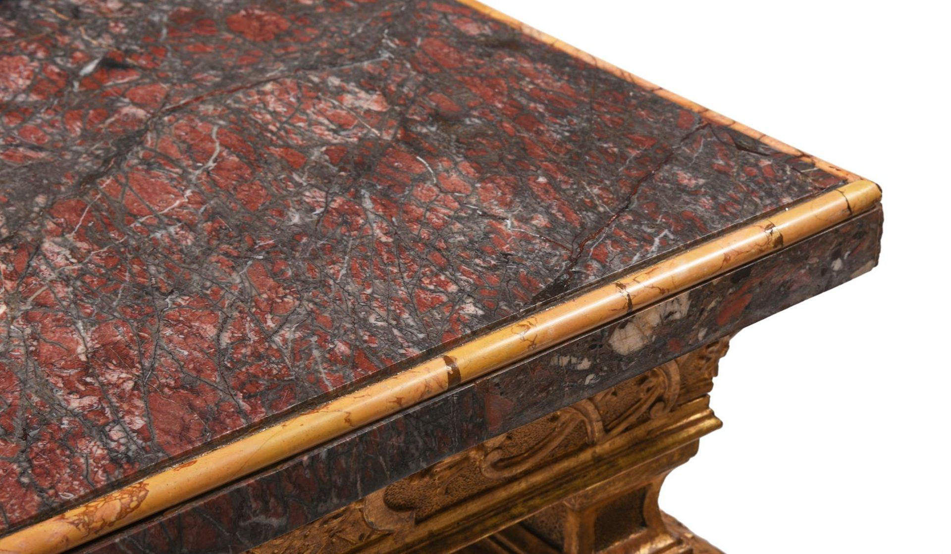 A CARVED AND GILT GESSO CENTRE TABLE IN LOUIS XIV STYLE, 19TH CENTURY - Image 5 of 10