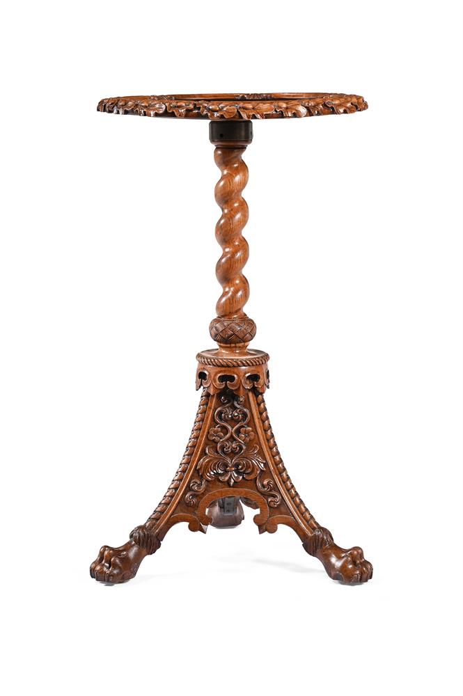 AN UNUSUAL WILLIAM IV CARVED OAK METAMORPHIC PEDESTAL TABLE, CIRCA 1835 - Image 2 of 4