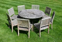 A SUITE OF TEAK GARDEN FURNITURE, BY BARLOW TYRIE, LATE 20TH CENTURY