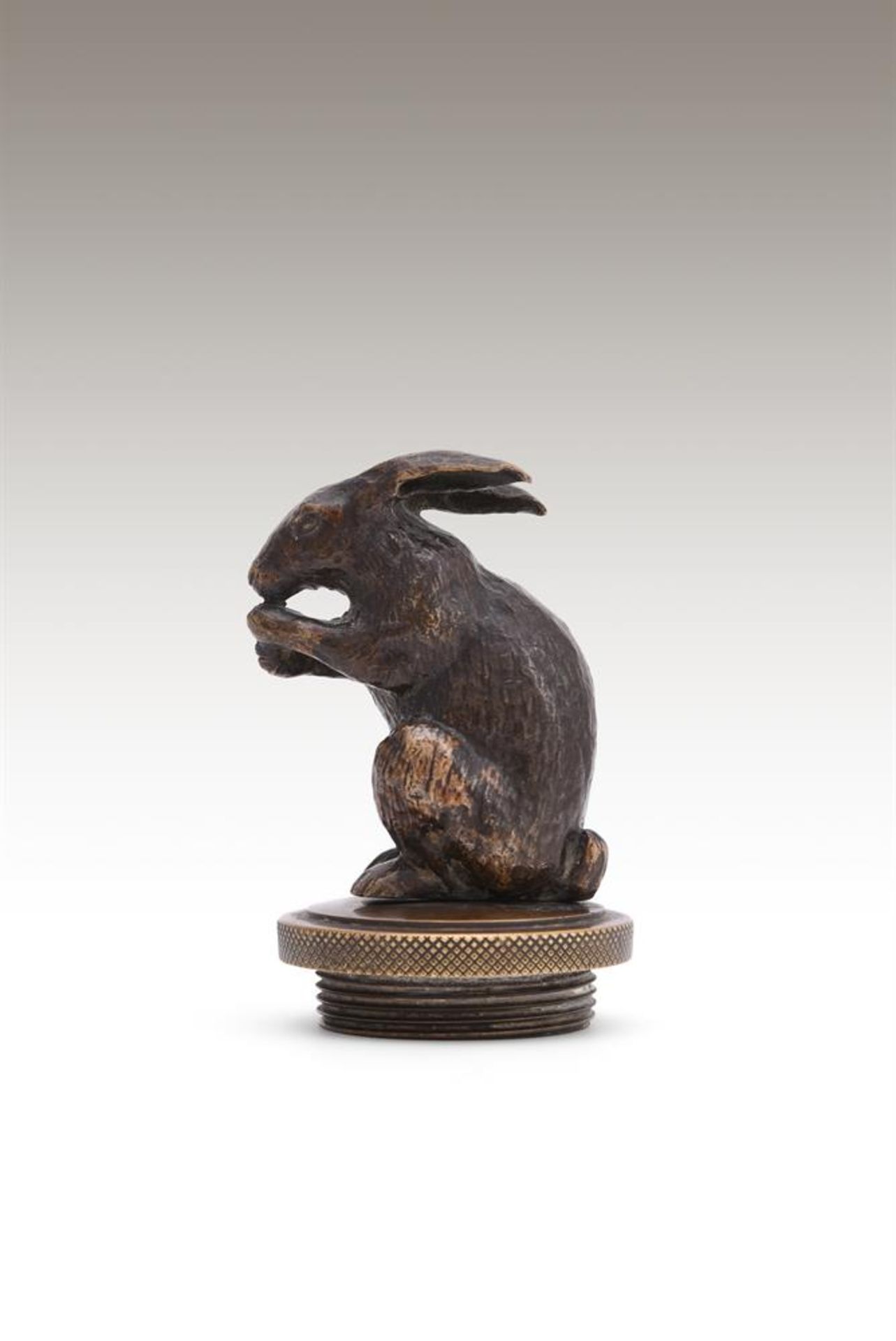 FRENCH SCHOOL, A BRONZE RADIATOR CAP MODELLED AS A STANDING RABBIT - Image 4 of 4