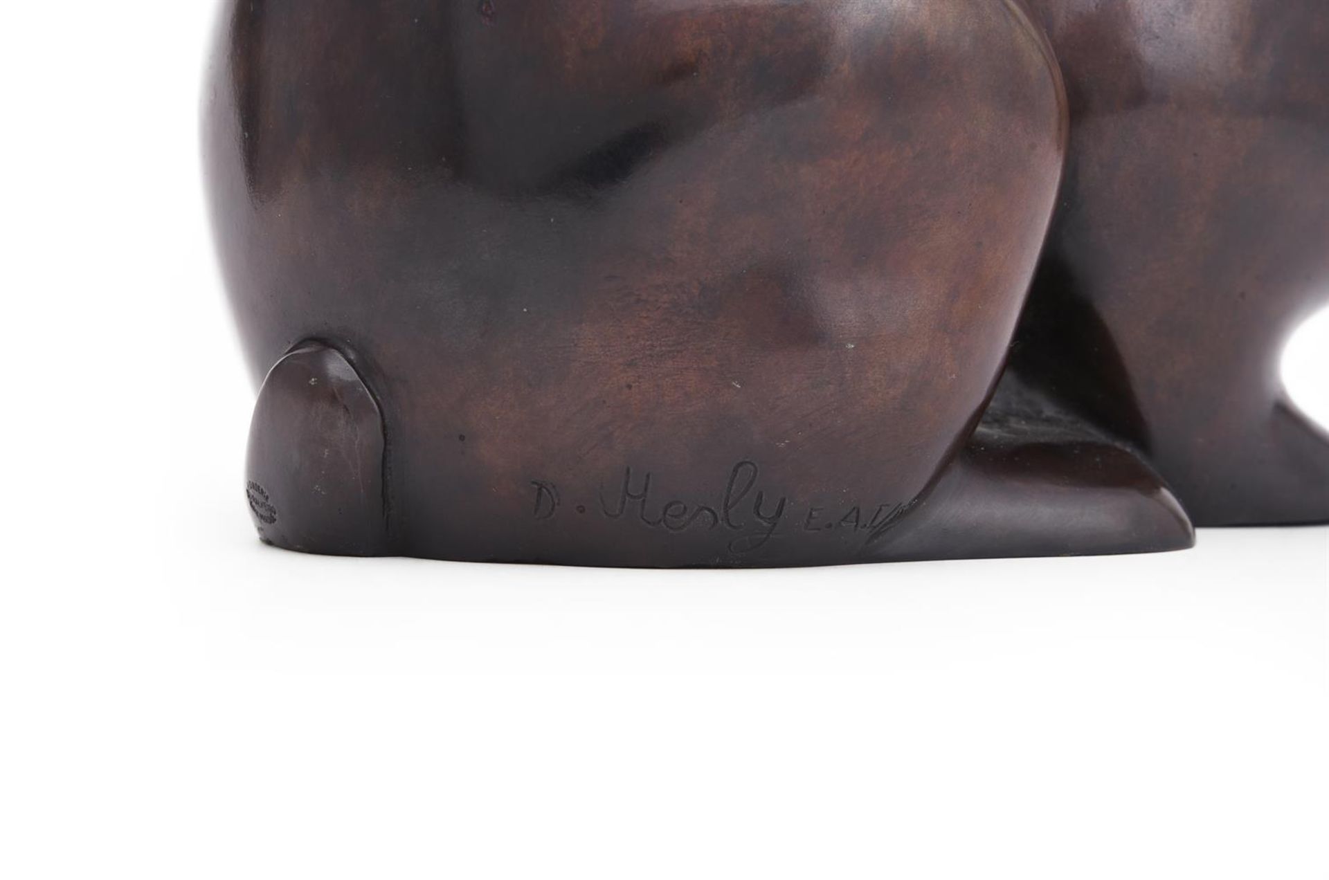 λ DAVID MESLY (FRENCH, 1918-2004), A LARGE AND RARE LIMITED EDITION BRONZE MODEL OF A RABBIT - Bild 4 aus 5