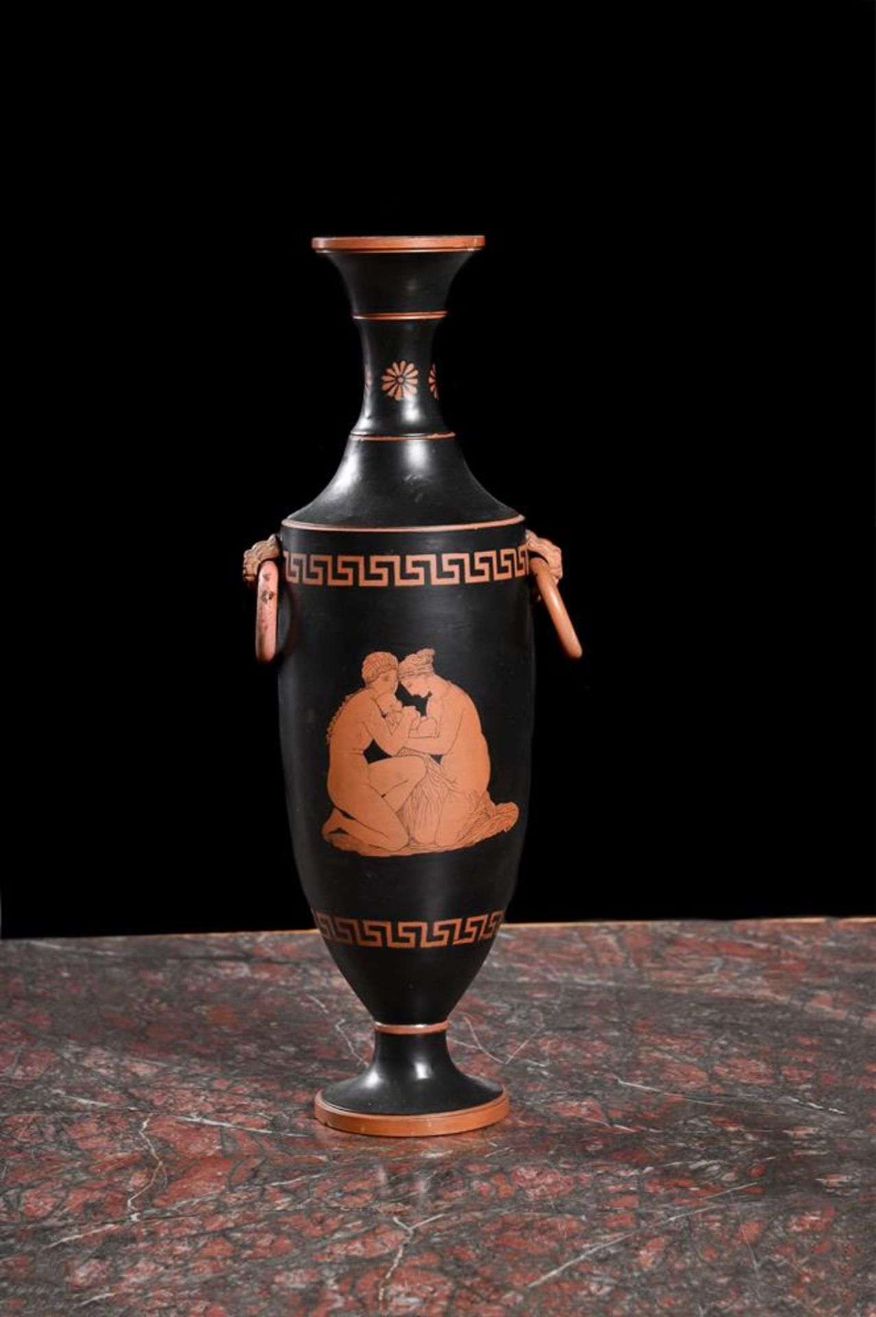 WATCOMBE POTTERY- A RED FIGURE VASE IN THE GREEK STYLE, 19TH CENTURY - Image 2 of 2