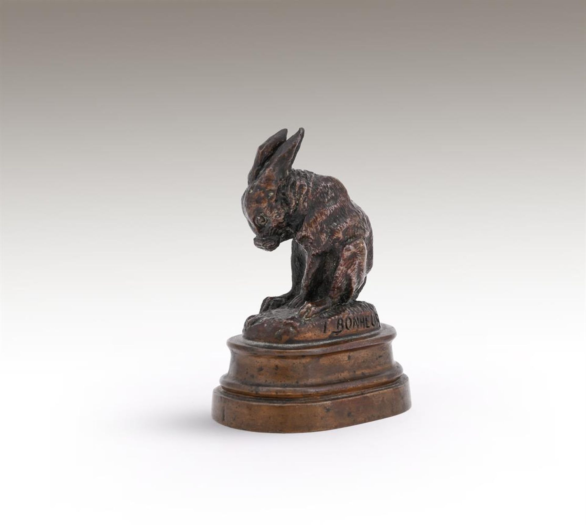 ISIDORE JULES BONHEUR (FRENCH, 1827-1901), A BRONZE MODEL OF A HARE LICKING ITS PAW - Bild 5 aus 5