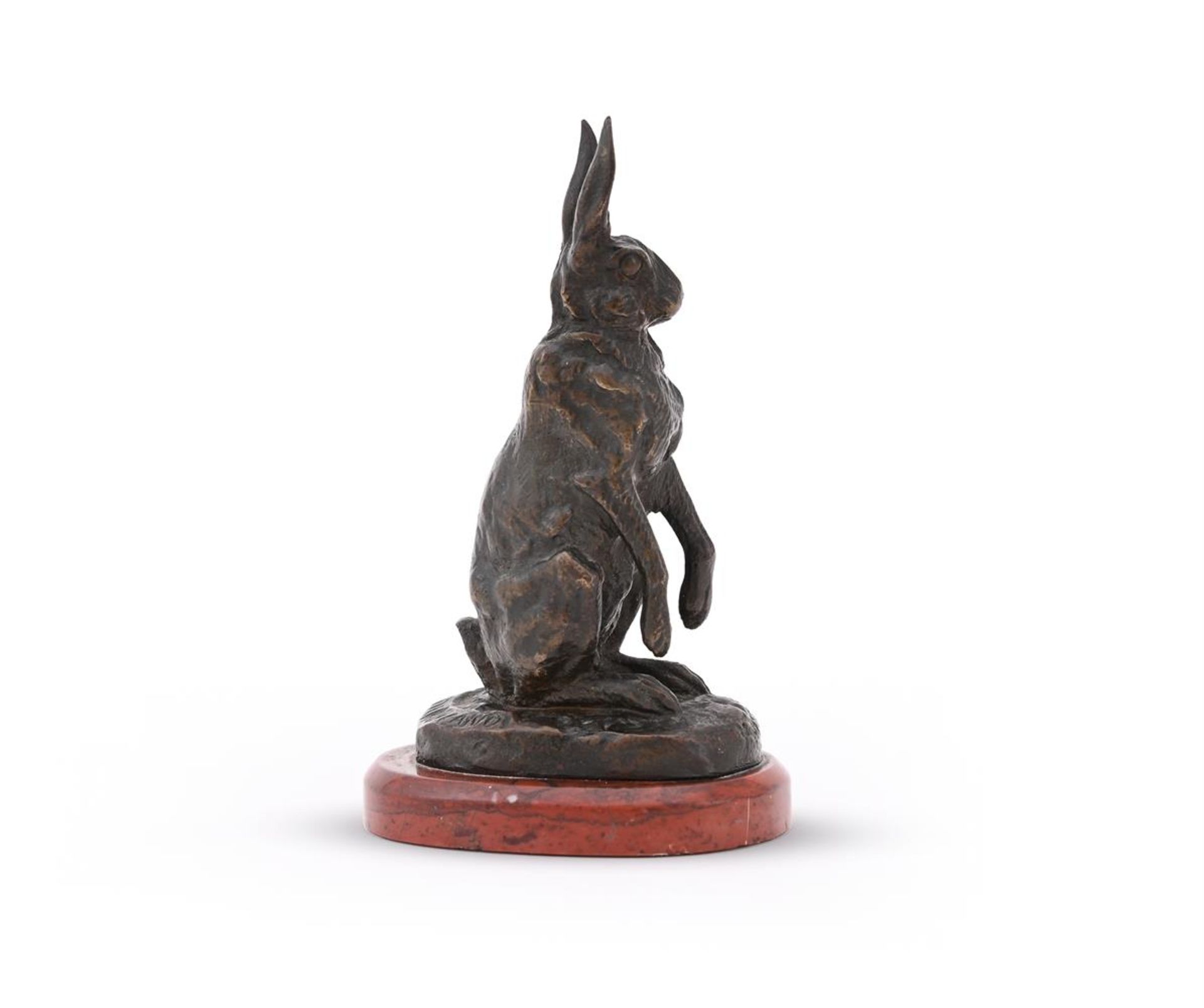 ALFRED DUBUCAND (FRENCH, 1828-1894), A BRONZE MODEL OF AN ALERT HARE - Image 3 of 6