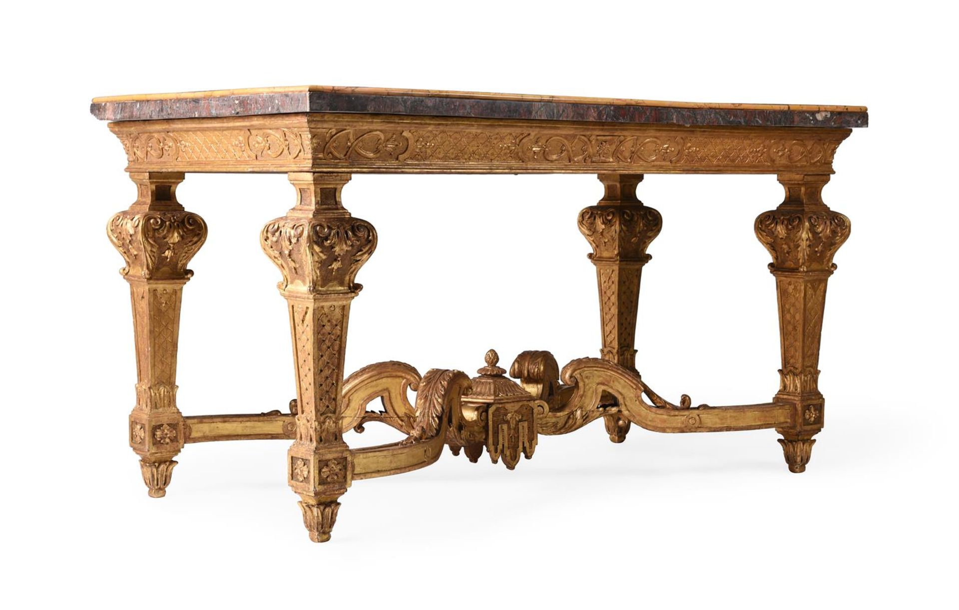 A CARVED AND GILT GESSO CENTRE TABLE IN LOUIS XIV STYLE, 19TH CENTURY - Image 2 of 10