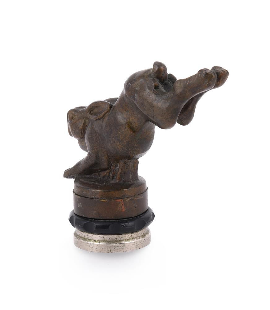 FRENCH SCHOOL, A BRONZED WOOD RADIATOR CAP OF A RUNNING HARE - Image 3 of 4